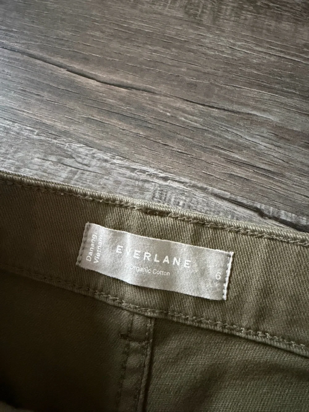 Everlane Utility Barrel Pants Olive Green 6 High Rise Cropped Organic Cotton - Picture 6 of 7